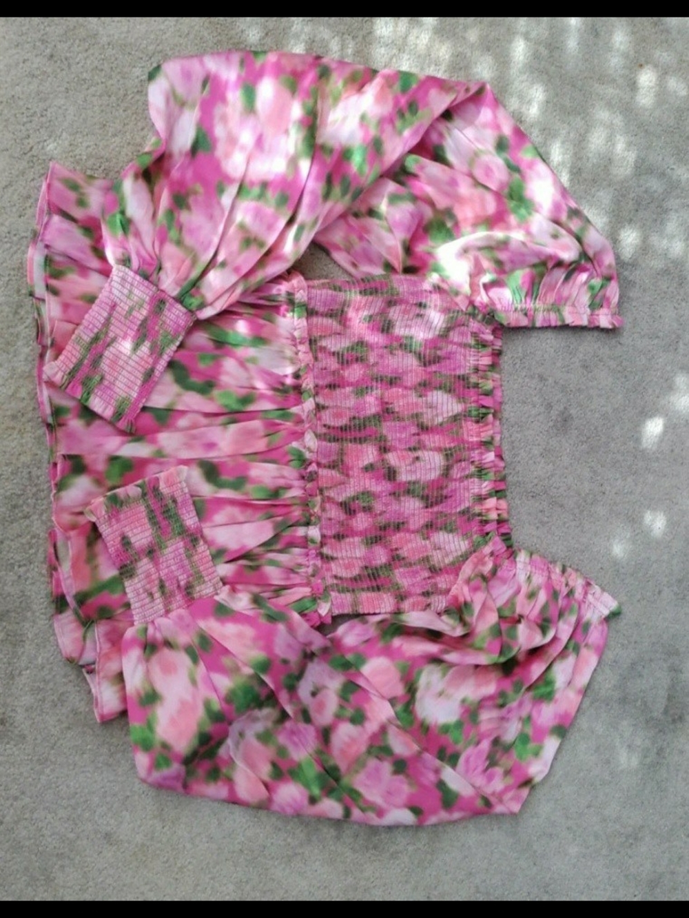 Rachel Parcell Pink Floral Smocked Blouse